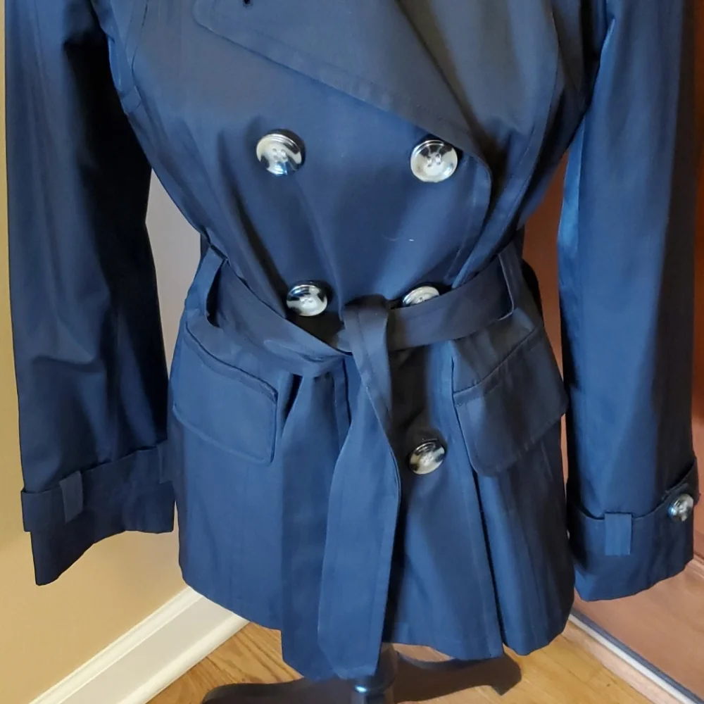 GALLERY JACKET COAT S Black Button Down Belt - Picture 2 of 6